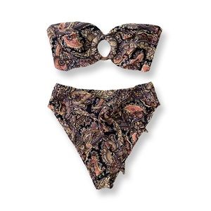 Montce Swim Peri Paisley Euro Bikini Top & Bottom, sz L